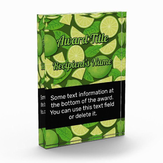 Lime Background Acrylic Award (Left)