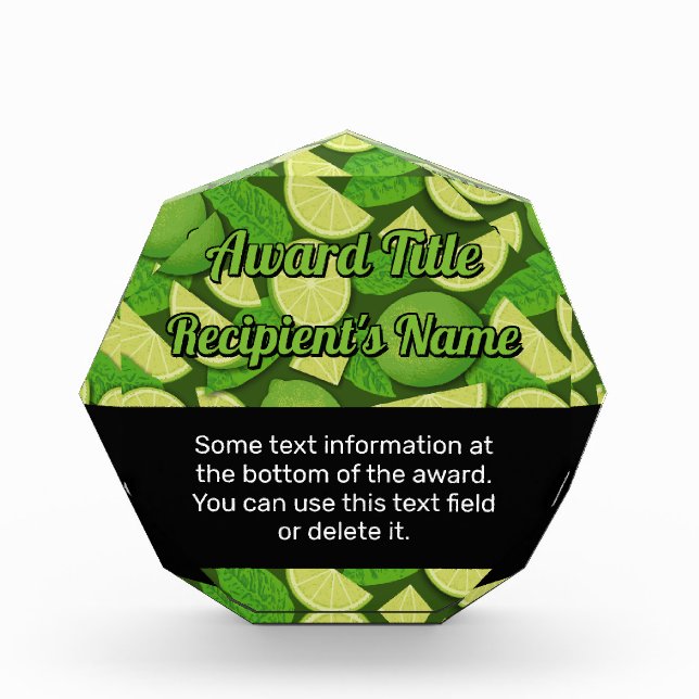 Lime Background Acrylic Award (Front)