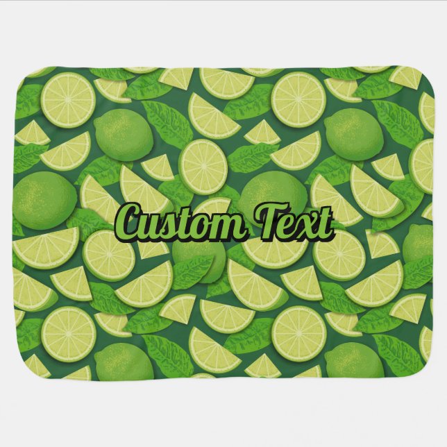 Lime Background Baby Blanket (Horizontal)