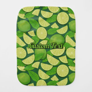 Lime Background Baby Burp Cloth