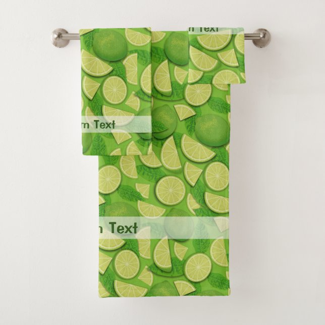 Lime Background Bath Towel Set (Insitu)