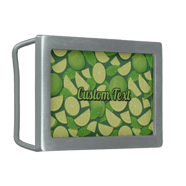 Lime Background Belt Buckle (Front Left)