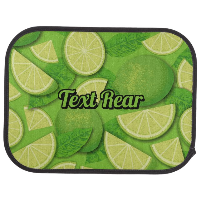 Lime Background Car Floor Mat (Rear)