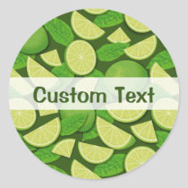 Lime Background Classic Round Sticker