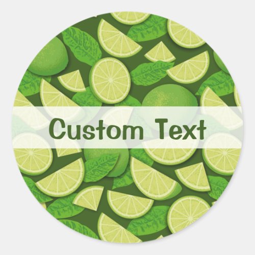 Lime Background Classic Round Sticker