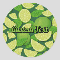 Lime Background Classic Round Sticker