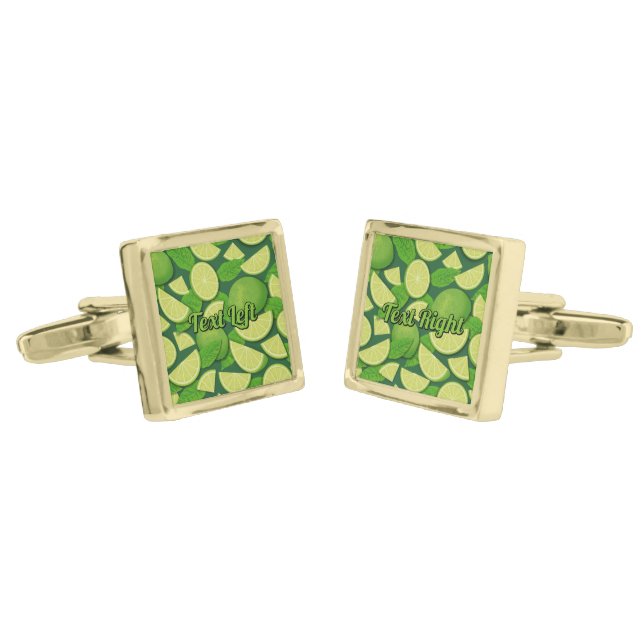 Lime Background Cufflinks (Angled)