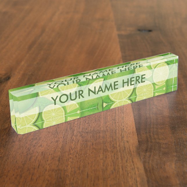 Lime Background Desk Name Plate (Side)