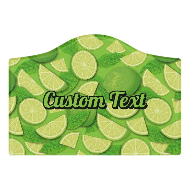 Lime Background Door Sign (Small Crest Front)