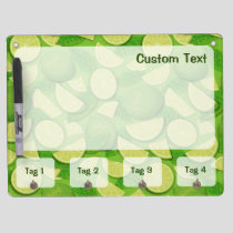 Lime Background Dry Erase Board With Keychain Holder