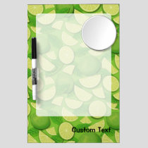 Lime Background Dry Erase Board With Mirror