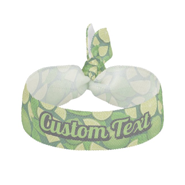 Lime Background Elastic Hair Tie (Front)