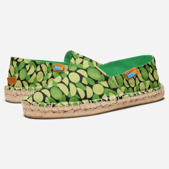 Lime Background Espadrilles (Angled)