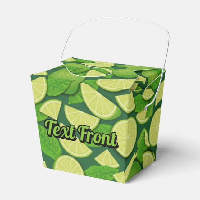 Lime Background Favor Boxes (Front Side)