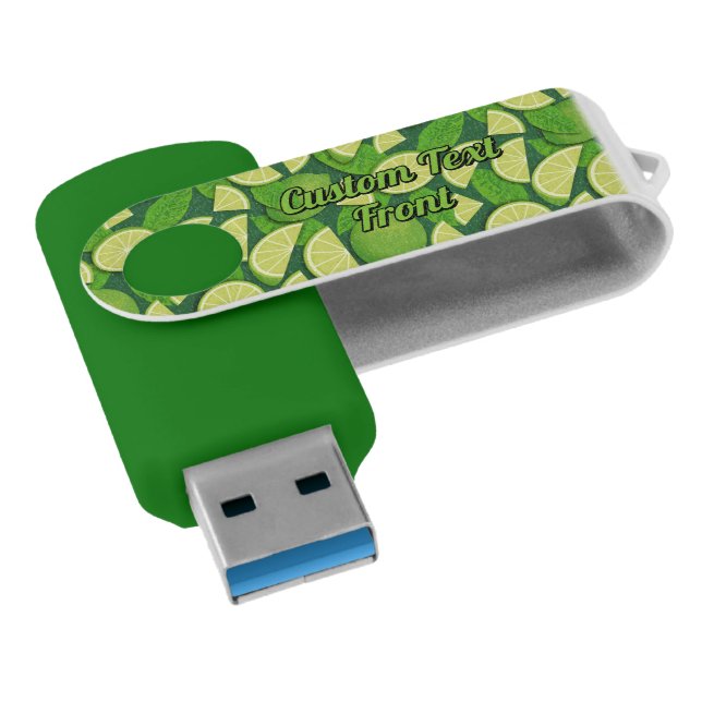 Lime Background Flash Drive (Angled)