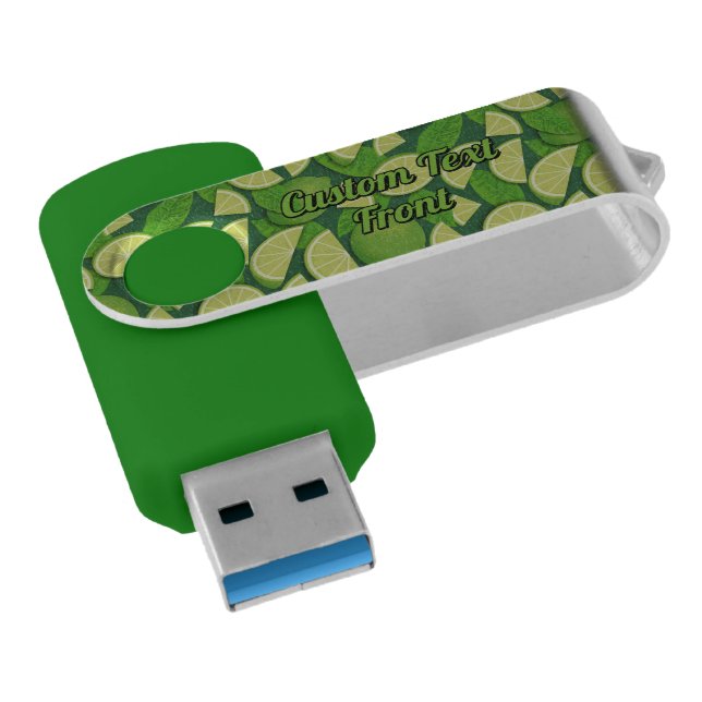 Lime Background Flash Drive (Angled)
