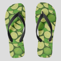 Lime Background Flip Flops