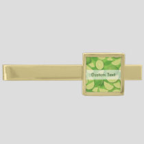Lime Background Gold Finish Tie Bar