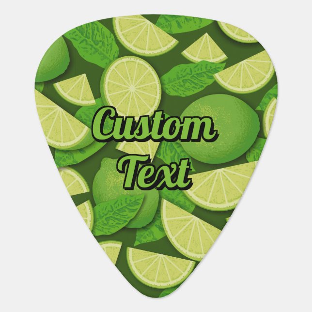 Lime Background Guitar Pick (Front)