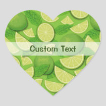 Lime Background Heart Sticker