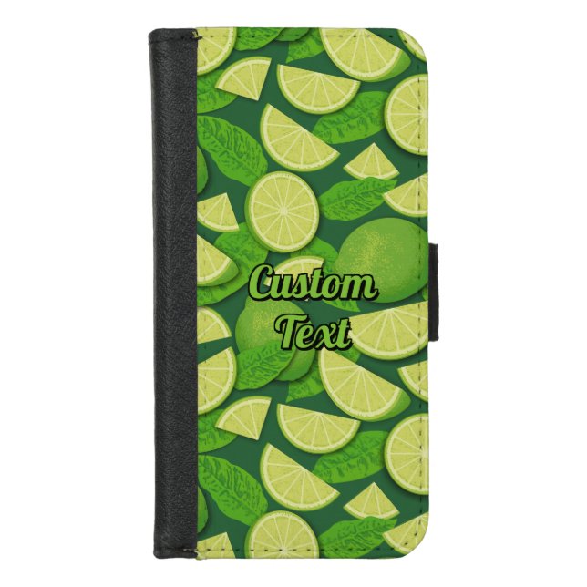 Lime Background iPhone Wallet Case (Front)