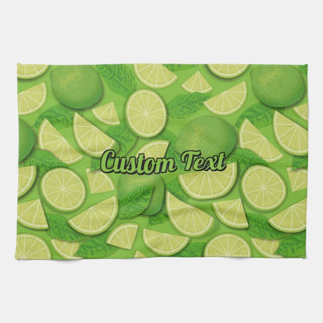 Lime Background Kitchen Towel (Horizontal)