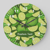 Lime Background Large Clock