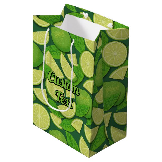 Lime Background Medium Gift Bag (Front Angled)