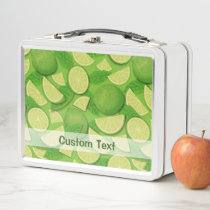 Lime Background Metal Lunch Box
