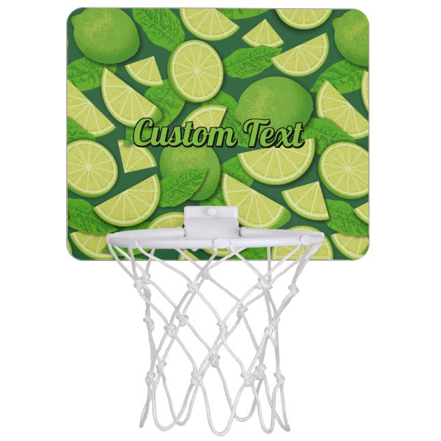 Lime Background Mini Basketball Hoop (Front)