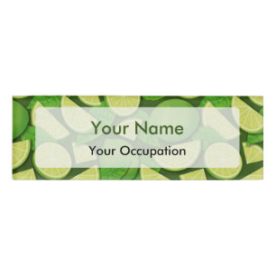 Lime Background Name Tag