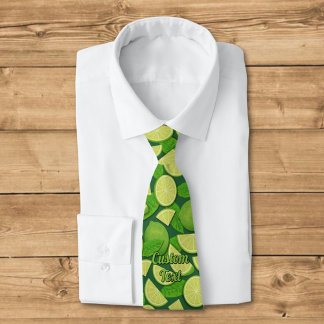 Lime Background Neck Tie