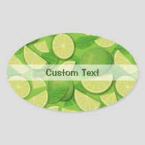 Lime Background Oval Sticker