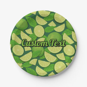 Lime Background Paper Plates
