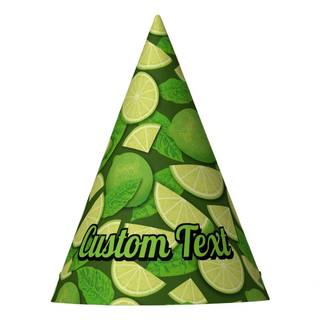 Lime Background Party Hat (Front)