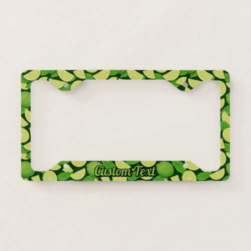 Lime Background Pattern License Plate Frame