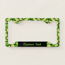 Lime Background Pattern License Plate Frame