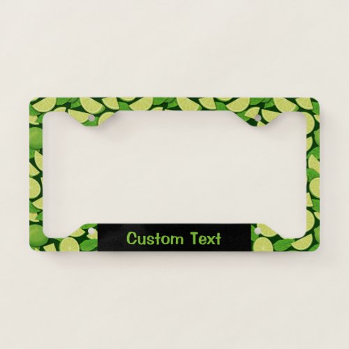 Lime Background Pattern License Plate Frame