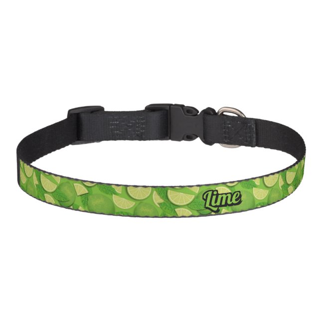 Lime Background Pet Collar (Front)