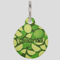 Lime Background Pet ID Tag