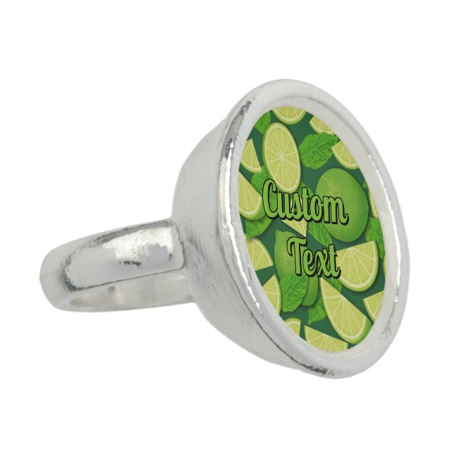 Lime Background Ring (Side)