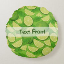 Lime Background Round Pillow