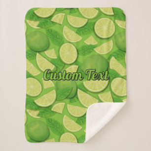 Lime Background Sherpa Blanket
