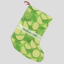 Lime Background Small Christmas Stocking