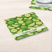 Lime Background Square Paper Coaster