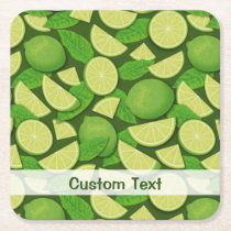 Lime Background Square Paper Coaster