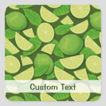 Lime Background Square Sticker