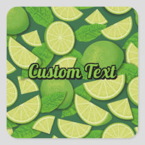 Lime Background Square Sticker