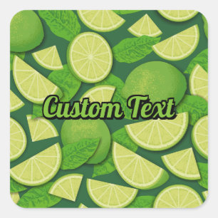 Lime Background Square Sticker