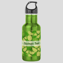 Lime Background Stainless Steel Water Bottle